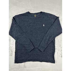 Polo Ralph Lauren Shirt Mens Blue Heather Custom Fit Crewneck Tee Cotton Sz M‎